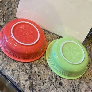 Fiesta Vibrant Coral and Lime Bowls